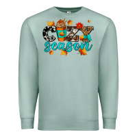 Seafoam cozy season with coffee cup Premium Sweatshirt - AdoDesignShop