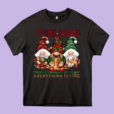 It's Fine I'm Fine Everything Is Fine Heavy Core Tee Designed By Nancycooperartshop