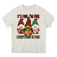 Cream It's fine i'm fine everything is fine Heavy Core Tee - NancyCooperArtShop