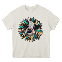 Baby Cow With Sunflower Heavy Core Tee | Teevron