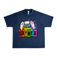 Navy gaymer lgbtq gaming Urban Heavy Tee - OliviaCreatesArt