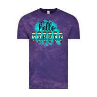 Cloud Purple Hello Summer Serape Turquoise Vintage Tee - CowCowDesign
