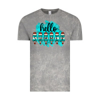 Cloud Rock Hello Summer Serape Turquoise Vintage Tee - CowCowDesign