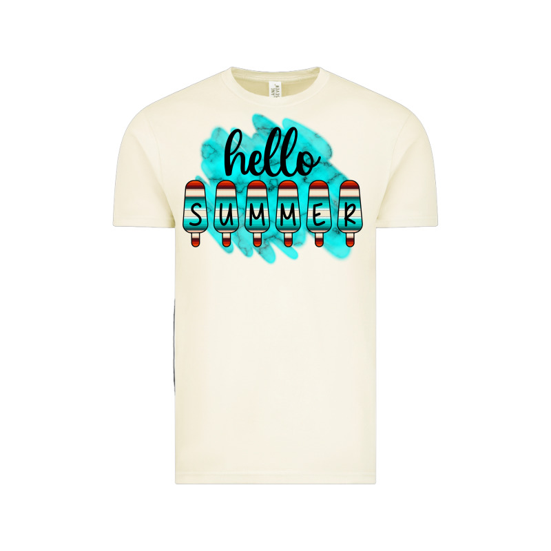 Hello Summer Serape Turquoise Vintage Tee by CowCowDesign | Teevron