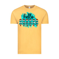 Vintage Mustard Hello Summer Serape Turquoise Vintage Tee - CowCowDesign
