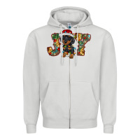 Dove Grey dachshund puppy christmas joy Zipper Hoodie - BarkalooDesign