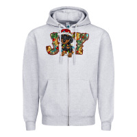 Heather Grey dachshund puppy christmas joy Zipper Hoodie - BarkalooDesign