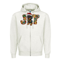 Oatmeal Heather dachshund puppy christmas joy Zipper Hoodie - BarkalooDesign