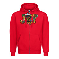 Red dachshund puppy christmas joy Zipper Hoodie - BarkalooDesign