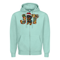 Seafoam dachshund puppy christmas joy Zipper Hoodie - BarkalooDesign