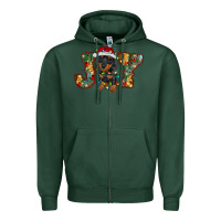 Sports Green dachshund puppy christmas joy Zipper Hoodie - BarkalooDesign