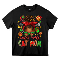 Black santas favorite cat mom Heavy Core Tee - texasbilliewilder