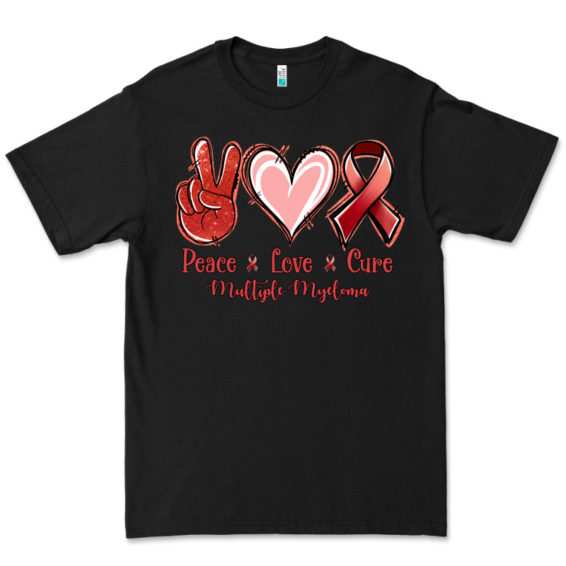 Peace Love Cure Multiple Myeloma Cancer Premium Tee by Jasminsmagicworld | Teevron