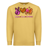 Antique Gold peace love cookies Premium Sweatshirt - AdoDesignShop