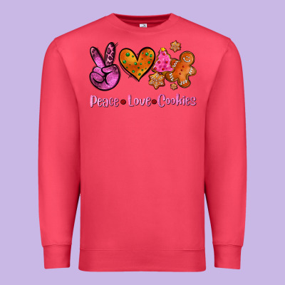 Peace Love Cookies Premium Sweatshirt Designed By Adodesignshop