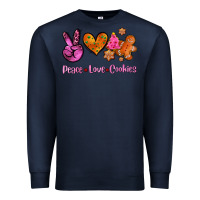 Navy peace love cookies Premium Sweatshirt - AdoDesignShop