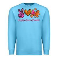 Ocean Blue peace love cookies Premium Sweatshirt - AdoDesignShop
