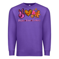 Purple peace love cookies Premium Sweatshirt - AdoDesignShop