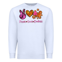 White peace love cookies Premium Sweatshirt - AdoDesignShop