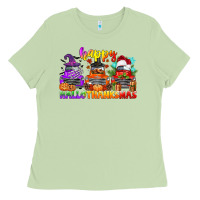 Matcha happy hallothanksmas truck Ladies Tee - CowGirlArtShop