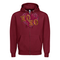 Burgundy xoxo Zipper Hoodie - BarkalooDesign