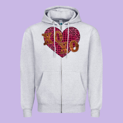 Xoxo Zipper Hoodie Designed By Barkaloodesign