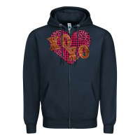 Navy xoxo Zipper Hoodie - BarkalooDesign