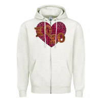 Oatmeal Heather xoxo Zipper Hoodie - BarkalooDesign