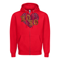 Red xoxo Zipper Hoodie - BarkalooDesign