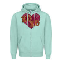 Seafoam xoxo Zipper Hoodie - BarkalooDesign