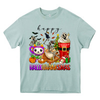 Arona happy hallothanksmas skeleton coffee cups Heavy Core Tee - texasbilliewilder