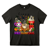 Asphalt happy hallothanksmas skeleton coffee cups Heavy Core Tee - texasbilliewilder
