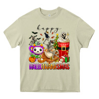 Mossy happy hallothanksmas skeleton coffee cups Heavy Core Tee - texasbilliewilder