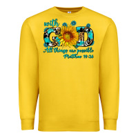 Lemon with god all things are possible sunflower Premium Sweatshirt - AdoDesignShop