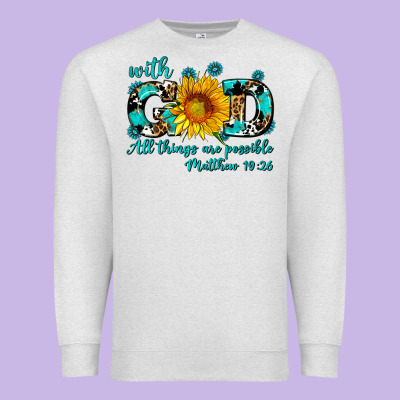 With God All Things Are Possible Sunflower Premium Sweatshirt Designed By Adodesignshop