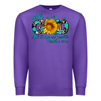 Purple with god all things are possible sunflower Premium Sweatshirt - AdoDesignShop