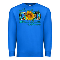 True Royal with god all things are possible sunflower Premium Sweatshirt - AdoDesignShop