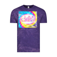 Cloud Purple Hello Summer Tie Dye Tumbler Vintage Tee - CowCowDesign