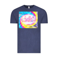 Vintage Denim Hello Summer Tie Dye Tumbler Vintage Tee - CowCowDesign