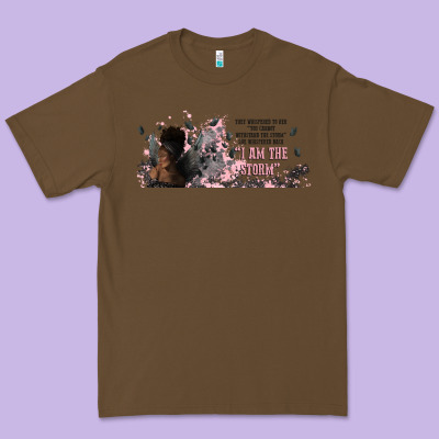 I Am The Storm With Girl And Butterflies Premium Tee Designed By Tumblerdesignbyshophia