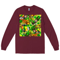 Burgundy St. Patrick's Donkey With Shamrock Seamless Long Sleeve Tee - FaDigitalArtStudio