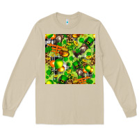 Mushroom St. Patrick's Donkey With Shamrock Seamless Long Sleeve Tee - FaDigitalArtStudio