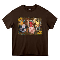 Chocolate Brown western farm animals Heavy Core Tee - RanaPortraitStore