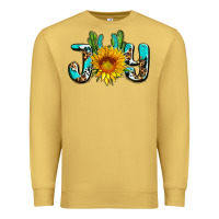 Antique Gold joy with sunflower and cactus ado Premium Sweatshirt - AdoDesignShop