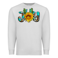 Dove Grey joy with sunflower and cactus ado Premium Sweatshirt - AdoDesignShop