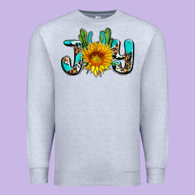 Joy With Sunflower And Cactus Ado Premium Sweatshirt Designed By Adodesignshop