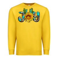 Lemon joy with sunflower and cactus ado Premium Sweatshirt - AdoDesignShop
