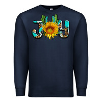 Navy joy with sunflower and cactus ado Premium Sweatshirt - AdoDesignShop