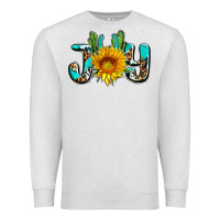 Oatmeal Heather joy with sunflower and cactus ado Premium Sweatshirt - AdoDesignShop