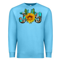 Ocean Blue joy with sunflower and cactus ado Premium Sweatshirt - AdoDesignShop